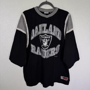 Vintage Oakland Raiders Shirt Mens XL NFL Football The Edge Graphic 90s Black